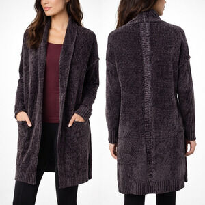 Women's Sen Gray SOFT Knit Long Open Front Sweater Cardigan | Size 1 (Small)